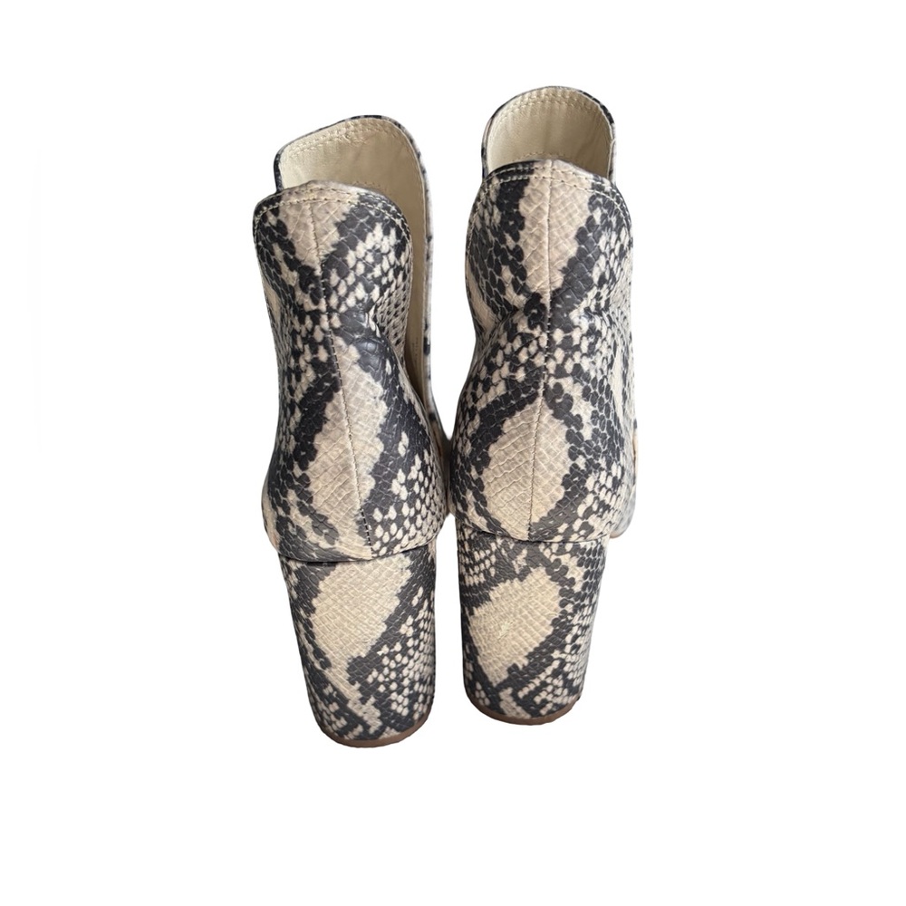 Steve Madden Black & Cream Snake-Print Ankle Booties - Picture 4 of 7